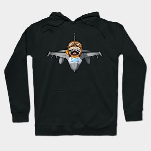 Pug Fighter Squadron: Taking the Skies by Paw Hoodie